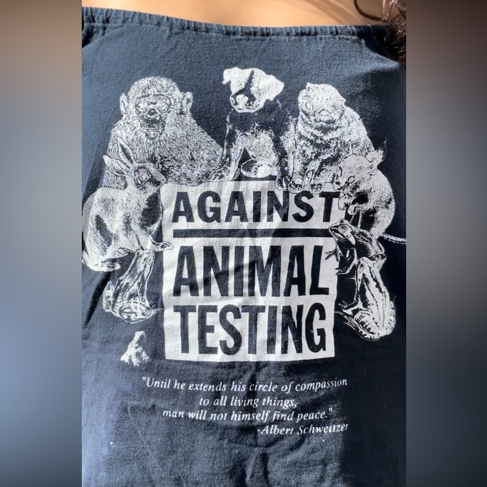 AGAINST ANIMAL TESTING shirt or minidress